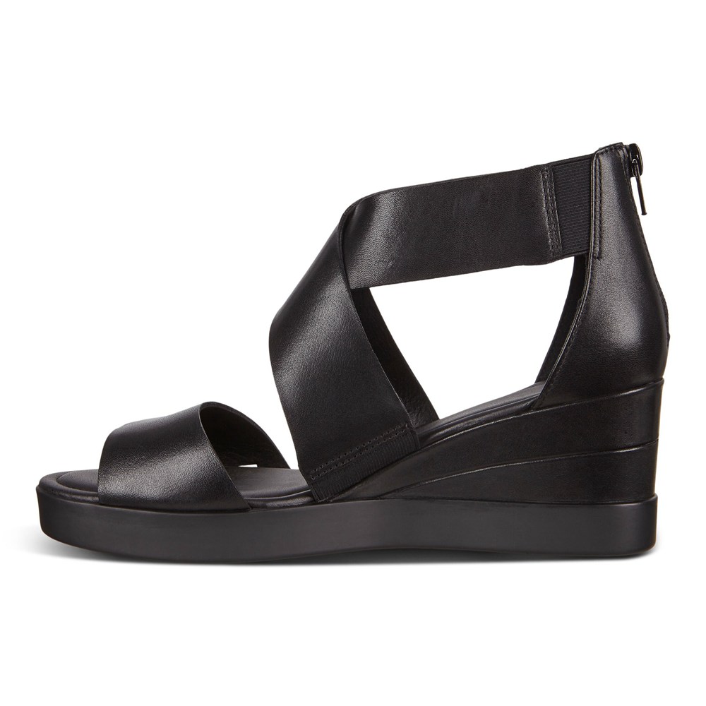 ECCO Womens Sandals Black - Shape Wedge Plateau - YTW-972405